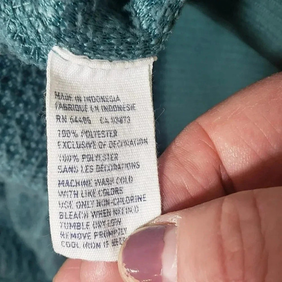 AEO M teal fuzzy front zip hooded Jacket - Picture 5 of 6